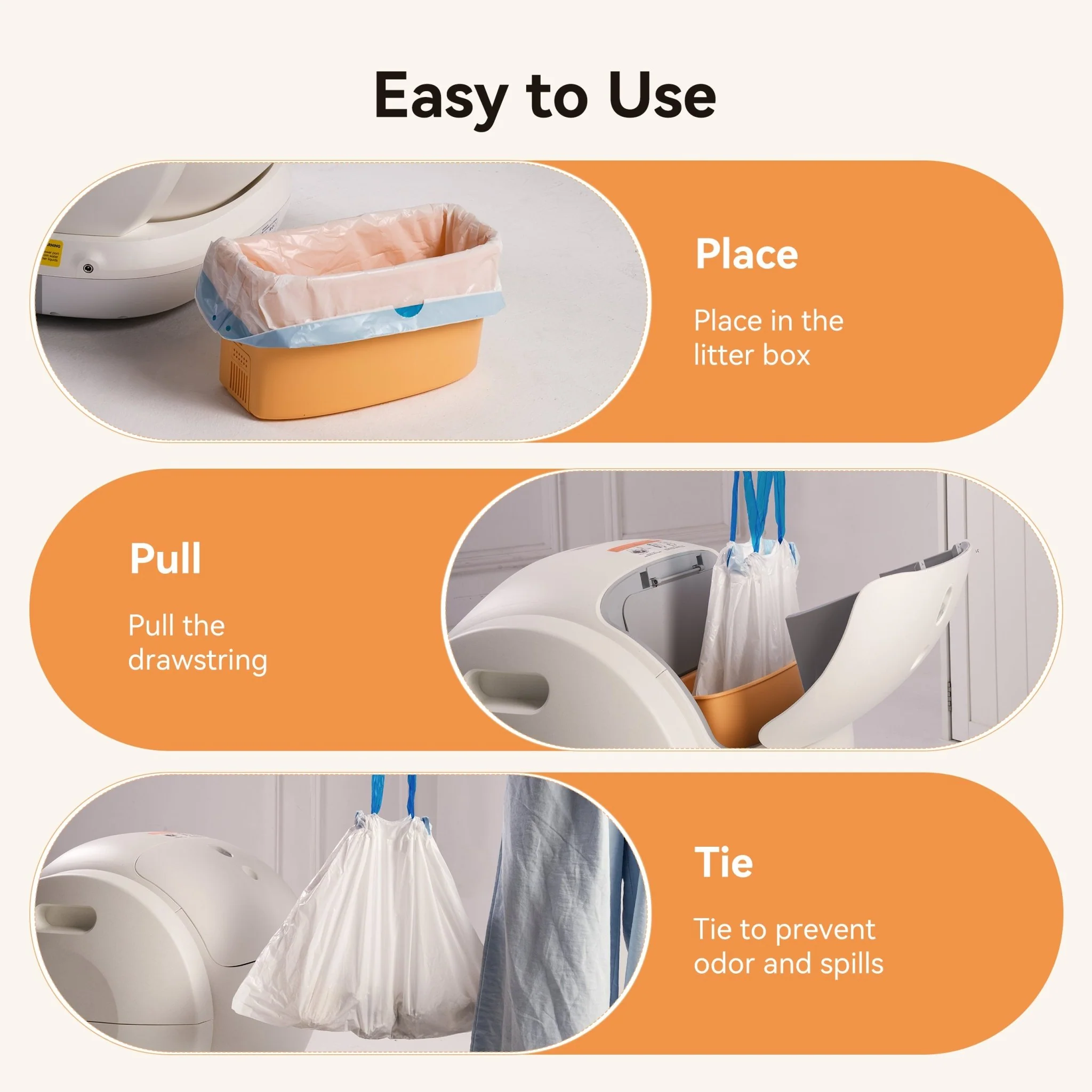 MeoWant Litter Box Liners – Roll Pack (20 Bags/Roll) - Image 4