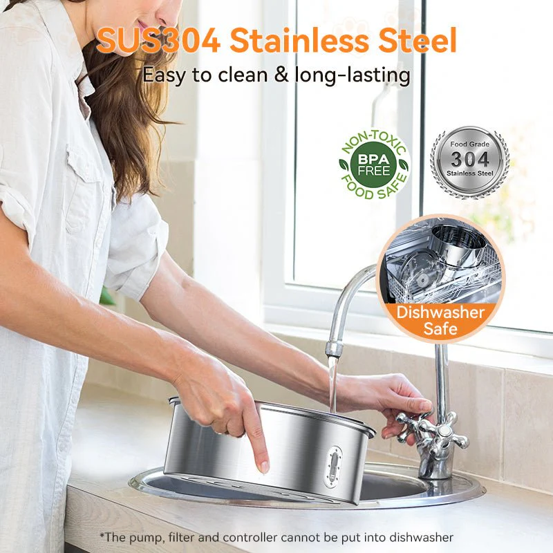 Meowant Stainless Steel Dog Water Fountain-DF01 - Image 4